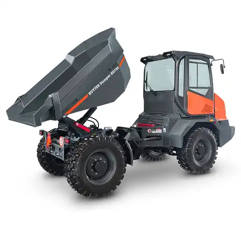 Raddumper HUTTER Dumper HD750, Bergmann, Nutzlast 7500 kg, von hinten