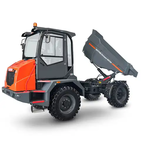 Raddumper HUTTER Dumper HD750, Bergmann, Nutzlast 7500 kg, Motorleistung 102 PS,  Ausschütthöhe 2.20 m, Durchfahrhöhe 3.10 m, Ladevolumen 4.3 Kubikmeter, Max. Fahrgeschwindigkeit 30 km/h, HVO-Diesel