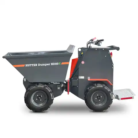 Dumper sur pneus électro HD80E, Bergmann, charge utile 800 kg, puissance du moteur 2.8 kW