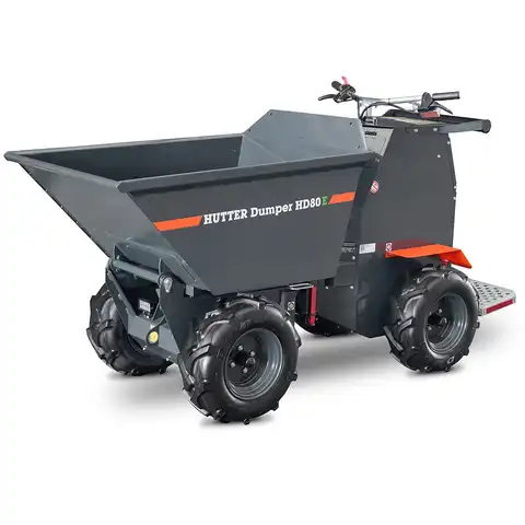 Dumper sur pneus électro HD80E, Bergmann, charge utile 800 kg, puissance du moteur 2.8 kW, Capacité de chargement 0.58 m3