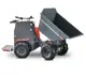 Dumper sur pneus électro HD80E, Bergmann, charge utile 800 kg, puissance du moteur 2.8 kW, Capacité de chargement 0.58 m3, autnomie de la batterie 8 heures, largeur 0.88 m, Haute capacité de charge, De construction robuste, Direction assistée, Benne à déversement hydraulique, Quatre roues motrices