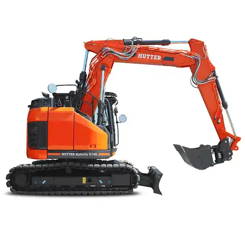 HUTTER Kubota U145-V, Raupenbagger mittlere Gewichtsklasse, mit Löffel, 14.6 Tonnen Gewicht, Motorleistung 106.7 PS, Kompaktbagger