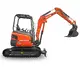 Mini pelle HUTTER Kubota u27, poids toit 2565 kg, puissance du moteur 21.2 CV, aved godetm, Balancier long de série, Déport arrière nul, Instruments de bord digitaux, Système antivol, Siège semi suspendu réglable, Avec commande proportionelle