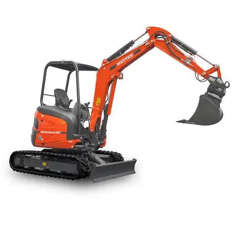 Kleinbagger HUTTER Kubota U27, Kurzheck, Raupenbagger, verstellbares Fahrwerk, 2.2 Tonnen, 19 PS Motorleistung, mit Löffel, mit Dach und Kabine