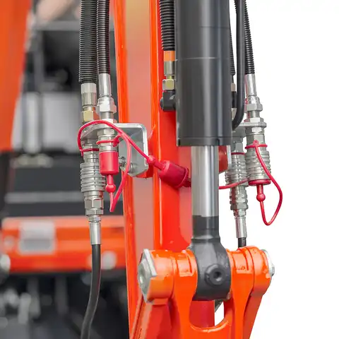 Mini pelle HUTTER Kubota u27, poids toit 2565 kg, puissance du moteur 21.2 CV, aved godetm, Balancier long de série, Déport arrière nul, Instruments de bord digitaux, Système antivol, Siège semi suspendu réglable, Avec commande proportionelle, auto-shift, largeur 150 cm