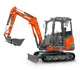 Kleinbagger HUTTER Kubota KX027, Raupenbagger, Kompaktbagger, mit Dach oder Kabine, 23.8 PS Motorleistung, seitlich