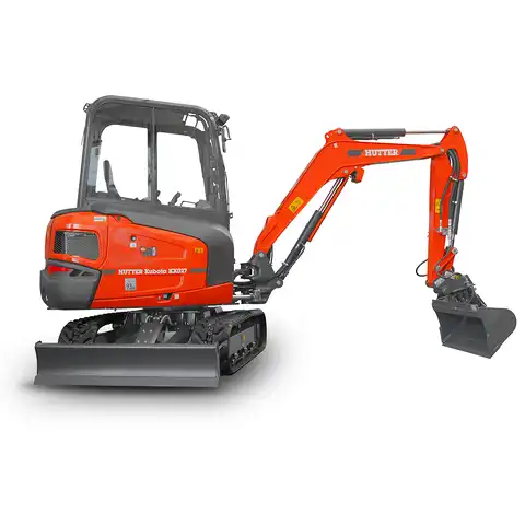 Kleinbagger HUTTER Kubota KX027, Raupenbagger, Kompaktbagger, mit Dach oder Kabine, 23.8 PS Motorleistung, seitlich, mit Löffel
