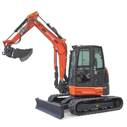 HUTTER Kubota U50, Raupenbagger mittlere Gewichtsklasse, mit Löffel, 5 Tonnen Gewicht, Motorleistung 40.4 PS, Kurzheck, geringe Geräuschemission, mit Trackingsystem