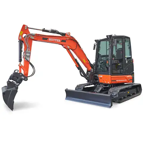 HUTTER Kubota U50, Raupenbagger mittlere Gewichtsklasse, mit Löffel, 5 Tonnen Gewicht, Motorleistung 40.4 PS, Kurzheck, geringe Geräuschemission, mit Trackingsystem, Diebstahlsicherungssystem, LED-Beleuchtung