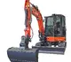 HUTTER Kubota U50, Raupenbagger mittlere Gewichtsklasse, mit Löffel, 5 Tonnen Gewicht, Motorleistung 40.4 PS, Kurzheck, geringe Geräuschemission, mit Trackingsystem, Diebstahlsicherungssystem, LED-Beleuchtung, grosse Glasflächen, von vorne