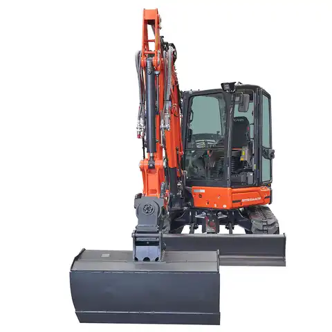 HUTTER Kubota U50, Raupenbagger mittlere Gewichtsklasse, mit Löffel, 5 Tonnen Gewicht, Motorleistung 40.4 PS, Kurzheck, geringe Geräuschemission, mit Trackingsystem, Diebstahlsicherungssystem, LED-Beleuchtung, grosse Glasflächen, Rückfahrkamera