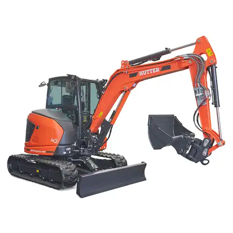 HUTTER Kubota U50, Raupenbagger mittlere Gewichtsklasse, mit Löffel, 5 Tonnen Gewicht, Motorleistung 40.4 PS, Kurzheck, geringe Geräuschemission, mit Trackingsystem, Diebstahlsicherungssystem, LED-Beleuchtung, grosse Glasflächen, Rückfahrkamera, mit Löffel