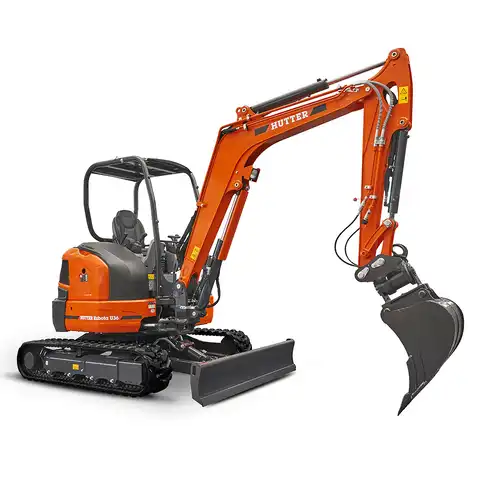 Kleinbagger HUTTER Kubota U36, Raupenbagger, Kurzheck, Gewicht 3.6 Tonnen, mit Dach oder Kabine, 24.2 PS Motorleistung,  mit Löffel, Planierlöffelsteuerung im Joystick