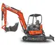 Kleinbagger HUTTER Kubota U36, Raupenbagger, Kurzheck, Gewicht 3.6 Tonnen, mit Dach oder Kabine, 24.2 PS Motorleistung,  mit Löffel, Planierlöffelsteuerung im Joystick