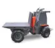 Dumper sur pneus électro HD80E, Bergmann, charge utile 800 kg, puissance du moteur 2.8 kW, Capacité de chargement 0.58 m3, autnomie de la batterie 8 heures, largeur 0.88 m, Haute capacité de charge, De construction robuste, Direction assistée, Benne à déversement hydraulique, Quatre roues motrices, Passe sans peine de petits obstacles, Équipements spéciaux : plateau de chargement, montants