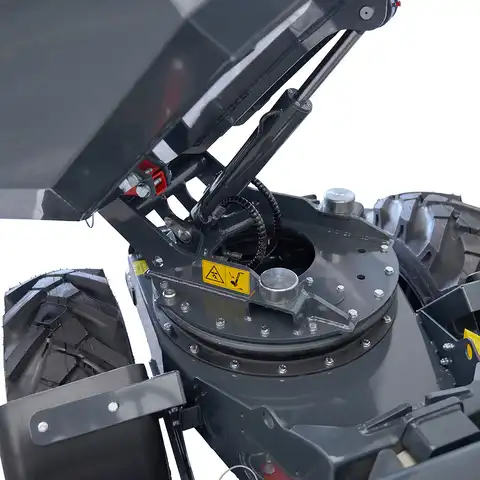 Elektro-Raddumper HD150E, 1500 kg Nutzlast, Bergmann, Batterielaufzeit 4-6 Stunden, robustes Knick-Pendel-Gelenk, hohe Steigfähigkeit, Ladevolumen gehäuft 0.85 Kubikmeter, Fahrgeschwindigkeit 18 km/h, Ausschütthöhe 61 cm