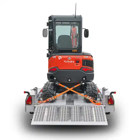 Mini pelle HUTTER Kubota u27, poids toit 2565 kg, puissance du moteur 21.2 CV, aved godetm, Balancier long de série, Déport arrière nul, Instruments de bord digitaux, Système antivol, Siège semi suspendu réglable, Avec commande proportionelle, auto-shift, largeur 150 cm, généreux espace pour les jambes pour un confort maximum du machiniste, plus grande pelle transportable sur remorque