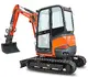 pelle électro HUTTER Kubota U27E, poids 2698 kg, Moteur électrique 19.9 kW, Balancier long de série, Déport arrière nul