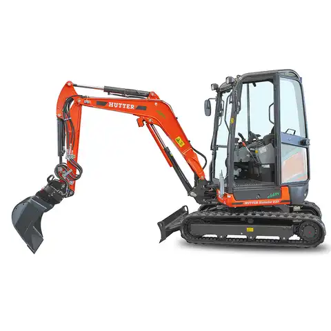 pelle électro HUTTER Kubota U27E, poids 2698 kg, Moteur électrique 19.9 kW, Balancier long de série, Déport arrière nul