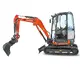 pelle électro HUTTER Kubota U27E, poids 2698 kg, Moteur électrique 19.9 kW, Balancier long de série, Déport arrière nul