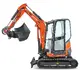 pelle électro HUTTER Kubota U27E, poids 2698 kg, Moteur électrique 19.9 kW, Balancier long de série, Déport arrière nul, Instruments de bord digitaux