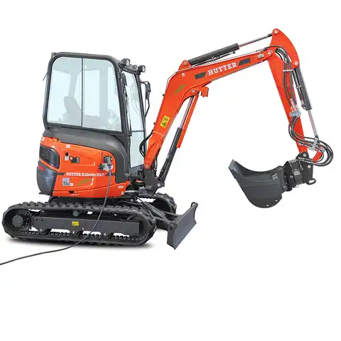 pelle électro HUTTER Kubota U27E, poids 2698 kg, Moteur électrique 19.9 kW