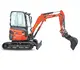 pelle électro HUTTER Kubota U27E, poids 2698 kg, Moteur électrique 19.9 kW, Balancier long de série