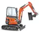 pelle électro HUTTER Kubota U27E, poids 2698 kg, Moteur électrique 19.9 kW, Balancier long de série