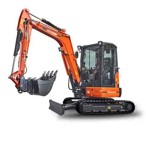Kleinbagger HUTTER Kubota U36, Raupenbagger, Kurzheck, Gewicht 3.6 Tonnen, mit Dach oder Kabine, 24.2 PS Motorleistung, seitlich