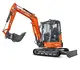 Kleinbagger HUTTER Kubota U36, Raupenbagger, Kurzheck, Gewicht 3.6 Tonnen, mit Dach oder Kabine, 24.2 PS Motorleistung, seitlich, mit Löffel, Planierlöffelsteuerung im Joystick