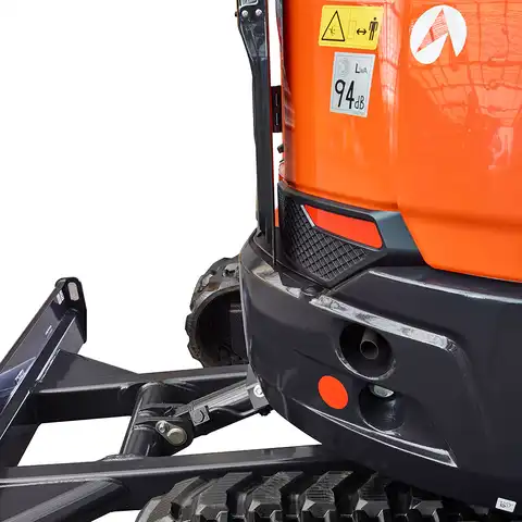 Kleinbagger HUTTER Kubota U36, Raupenbagger, Kurzheck, Gewicht 3.6 Tonnen, mit Dach oder Kabine, 24.2 PS Motorleistung, seitlich, mit Löffel, Planierlöffelsteuerung im Joystick