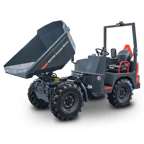 Elektro-Raddumper HD150E, 1500 kg Nutzlast, Bergmann, Batterielaufzeit 4-6 Stunden, robustes Knick-Pendel-Gelenk, hohe Steigfähigkeit