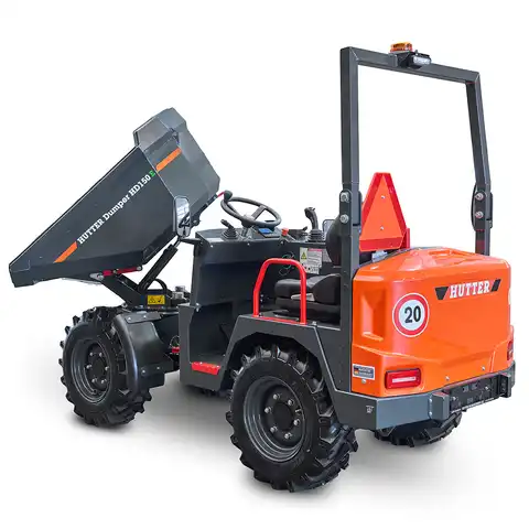 Elektro-Raddumper HD150E, 1500 kg Nutzlast, Bergmann, Batterielaufzeit 4-6 Stunden, robustes Knick-Pendel-Gelenk, hohe Steigfähigkeit, Ladevolumen gehäuft 0.85 Kubikmeter