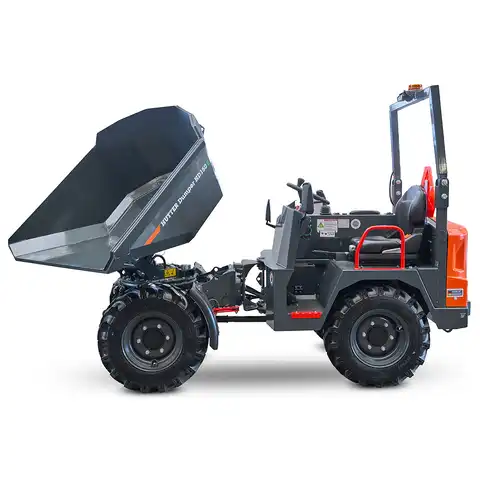 Elektro-Raddumper HD150E, 1500 kg Nutzlast, Bergmann, Batterielaufzeit 4-6 Stunden, robustes Knick-Pendel-Gelenk, hohe Steigfähigkeit, Ladevolumen gehäuft 0.85 Kubikmeter