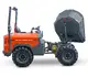 Elektro-Raddumper HD150E, 1500 kg Nutzlast, Bergmann, Batterielaufzeit 4-6 Stunden, robustes Knick-Pendel-Gelenk, hohe Steigfähigkeit, Ladevolumen gehäuft 0.85 Kubikmeter, Fahrgeschwindigkeit 18 km/h, Ausschütthöhe 61 cm