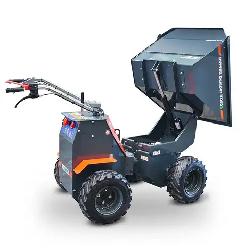 Elektro-Raddumper HD50E, 500 kg Fassungsvermögen, Bergmann, Leergewicht 240 kg, Nutzlast 500 kg, sehr kleiner Wenderadius, stabiler Kippmechanismus, optional mit elektrischer Kippmulde, Batterielaufzeit 8 Stunden, Batteriekapazität 2.5 kWh