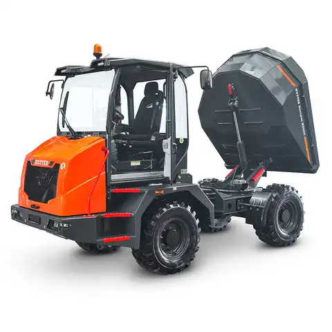 Dumper sur pneus électro HD600, Bergmann, charge utile 6000 kg, puissance du moteur 75.0 CV, volume de benne en butte 3.6 m3, vitesse de conduite max. 30 km/h, 4 phares de travail LED