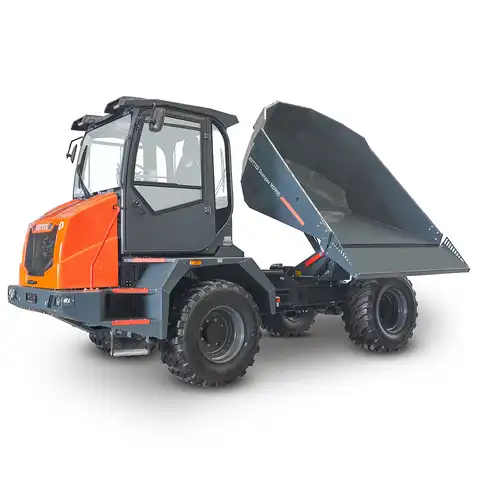 Raddumper HUTTER Dumper HD900, Bergmann, Nutzlast 9000 kg, Motorleistung 102 PS, Ladevolumen gehäuft 4.6 Kubikmeter. Ausschütthöhe 1.25 m
