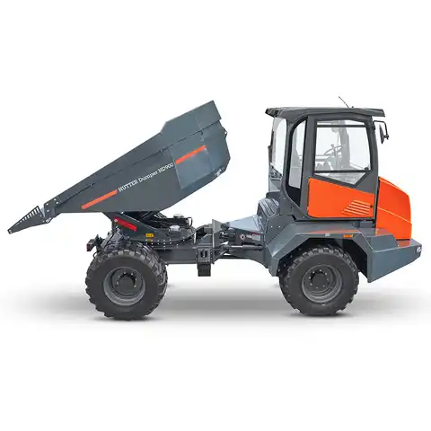Raddumper HUTTER Dumper HD900, Bergmann, Nutzlast 9000 kg, Motorleistung 102 PS, Ladevolumen gehäuft 4.6 Kubikmeter. Ausschütthöhe 1.25 m, max. Fahrgeschwindigkeit 30 km/h, HVO-Diesel