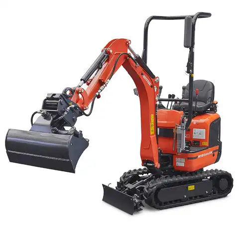 Mini-Bagger HUTTER Kubota K008, Kompaktbagger, Raupenbagger, Gewicht 1 Tonne, von vorne