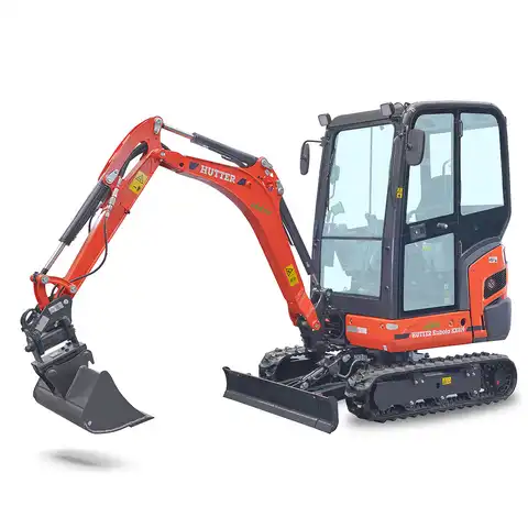 pelle électro HUTTER Kubota KX019E, poids 1943 kg, Moteur électrique 18.3 kW, durée de travauk 2.5 - 5 heures, batterie lithium-ion, Durée de vie: min. 1'500 cycles de recharge
