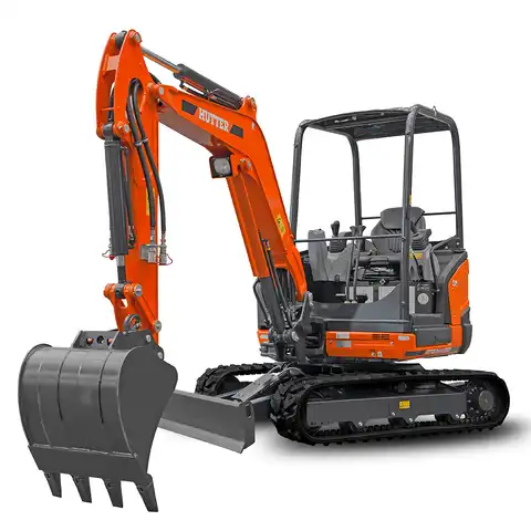 Kleinbagger HUTTER Kubota KX027, Raupenbagger, Kompaktbagger, mit Dach oder Kabine, 23.8 PS Motorleistung, von vorne