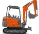 Kleinbagger HUTTER Kubota KX027, Raupenbagger, Kompaktbagger, mit Dach oder Kabine, 23.8 PS Motorleistung, seitlich, einfacher Transport mit 4 Anbindeösen