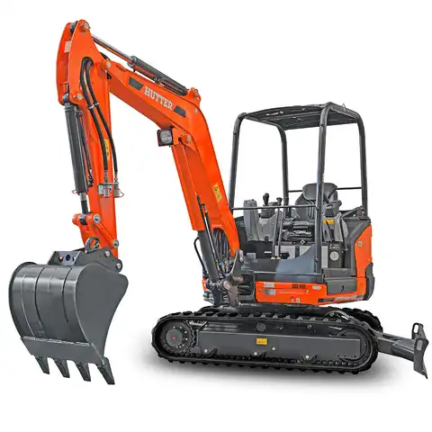 Kleinbagger HUTTER Kubota KX027, Raupenbagger, Kompaktbagger, mit Dach oder Kabine, 23.8 PS Motorleistung, seitlich