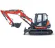 HUTTER Kubota KX085-V, Raupenbagger mittlere Gewichtsklasse, mit Verstellausleger, 9 Tonnen Gewicht, Motorleistung 66.6 PS, Kompaktbagger, geringer Heckschwenkradius, automatische Betankungsanlage, mit Trackingsystem, Klimaanlage, Lastbruchsicherung, Diebstahlsicherung, Load-Sensing-Hydrauliksystem, farbiger LCD-Bildschirm, 4 Anbindeösen für Transport