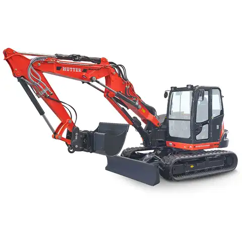 HUTTER Kubota KX085-V, Raupenbagger mittlere Gewichtsklasse, mit Verstellausleger, 9 Tonnen Gewicht, Motorleistung 66.6 PS, Kompaktbagger, geringer Heckschwenkradius, automatische Betankungsanlage, mit Trackingsystem, Klimaanlage, Lastbruchsicherung, Diebstahlsicherung, Load-Sensing-Hydrauliksystem, Grabtiefe 4.6 m, Luxuskabine mit Komfortsitz, farbiger LCD-Bildschirm, 4 Anbindeösen für Transport