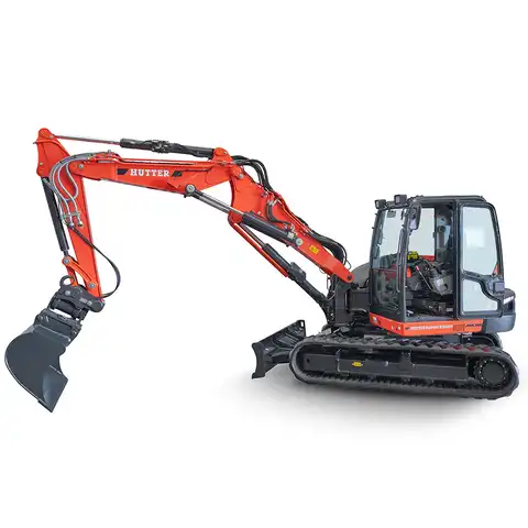 HUTTER Kubota KX085-V, Raupenbagger mittlere Gewichtsklasse, mit Verstellausleger, 9 Tonnen Gewicht, Motorleistung 66.6 PS, Kompaktbagger, geringer Heckschwenkradius, automatische Betankungsanlage, mit Trackingsystem, Klimaanlage, Lastbruchsicherung, Diebstahlsicherung, Load-Sensing-Hydrauliksystem, Grabtiefe 4.6 m, Luxuskabine mit Komfortsitz, farbiger LCD-Bildschirm, 4 Anbindeösen für Transport, seitlich