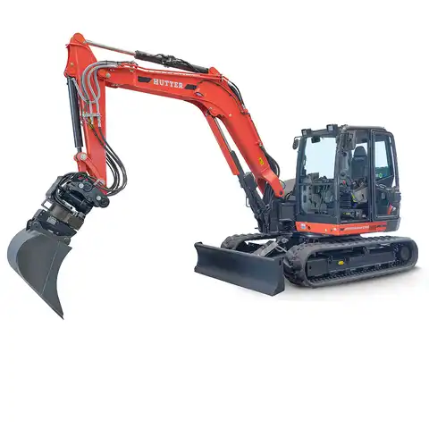 HUTTER Kubota KX085, Raupenbagger mittlere Gewichtsklasse, mit Löffel, 8.4 Tonnen Gewicht, Motorleistung 66.6 PS, Kompaktbagger, geringer Heckschwenkradius