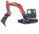 HUTTER Kubota KX085, Raupenbagger mittlere Gewichtsklasse, mit Löffel, 8.4 Tonnen Gewicht, Motorleistung 66.6 PS, Kompaktbagger, geringer Heckschwenkradius