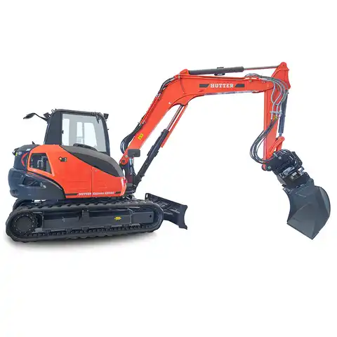 HUTTER Kubota KX085, Raupenbagger mittlere Gewichtsklasse, mit Löffel, 8.4 Tonnen Gewicht, Motorleistung 66.6 PS, Kompaktbagger, geringer Heckschwenkradius, automatische Betankungsanlage, mit Trackingsystem, Klimaanlage, Lastbruchsicherung, Diebstahlsicherung, Load-Sensing-Hydrauliksystem, Grabtiefe 4.6 m